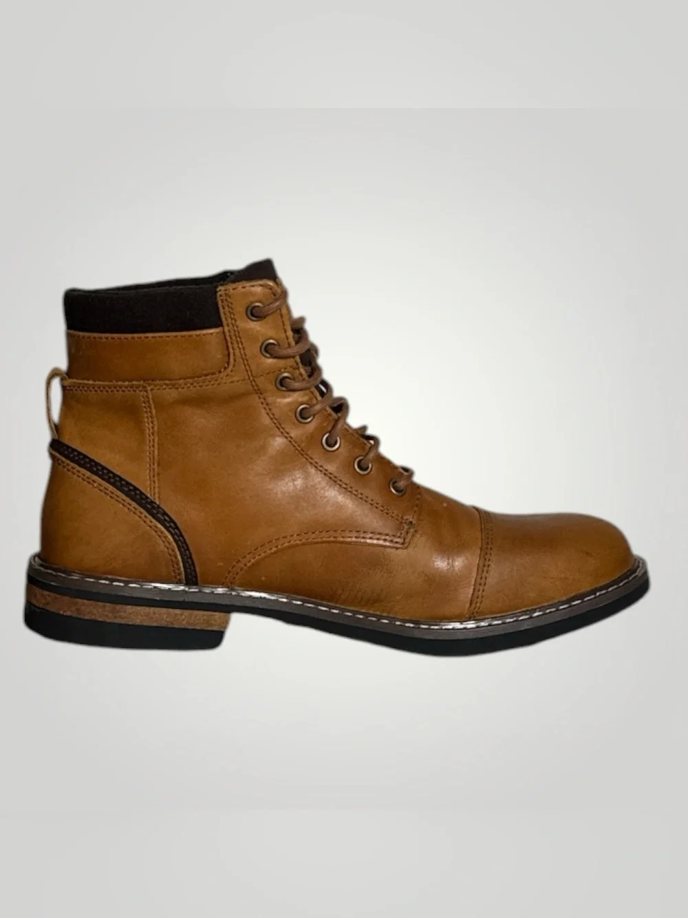 Territory Yukon Men’s Brown Leather Ankle Boots Size 11 Lace Up Comfort Boots